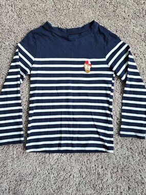 Galeries Lafayette Toddler Shirt Navy White French Nautical Breton Stripe Top 5T